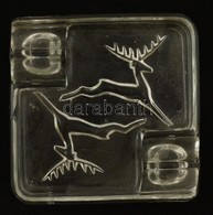 Cca 1933 Szarvasos, Cserkész Jamboree üveg Hamutartó / Scout Jamboree Gödöllő Glass Ashtray. 12x12 Cm - Verre & Cristal