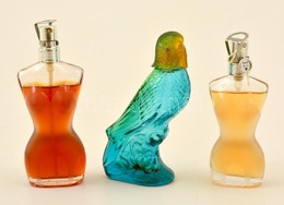 4 Db Figurális Kölnis üveg, Tartalommal 5-12 Cm - Glass & Crystal