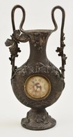 Szecessziós ón Díszváza Beépített ébresztős órával. (nem Működik) 29 Cm / Art Nouveau Tin Vase - Autres & Non Classés