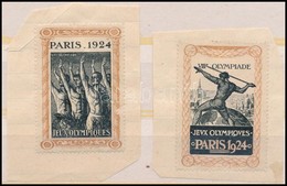 1924 Párizsi Olimpia 2 Levélzáró Kivágáson - Non Classificati