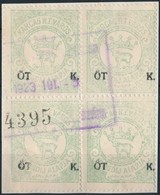 1921 Karcag Illetékbélyeg Nyégyestömbben - Sin Clasificación