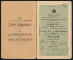 1908 Horvát és Francia Nyelven Feliratozott Magyar útelvél Horvát Férfi Részére. / Croatian - French Passport - Ohne Zuordnung