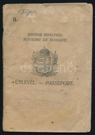 1924-1924 Magyar Királyság Fényképes útlevele, Román Bejegyzésekkel, Viseltes állapotban, Foltos, Hullámos Lapokkal - Non Classés