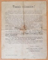 1909 Tisztelt Választóim! Batthyány József (1858-1922) Földbirtokos, Országgyűlési Képviselő Beszámoló Beszédre Invitáló - Sin Clasificación