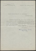 1946 Légrády Ottó (1878-1948) újságíró és Kiadó Aláírása Egy Budapest Székesfővárosa II. Ker. Elöljáróságának, Magánügyb - Ohne Zuordnung