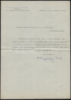 1946 Légrády Ottó (1878-1948) újságíró és Kiadó Aláírása Egy Budapest Székesfővárosa II. Ker. Elöljáróságának, Magánügyb - Unclassified