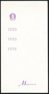 1970 Újpesti Dózsa SC (Újpesti FC) ünnepi Meghívója A Klub Fennállásának 85 éves és Fuziójának 20 évfordulója Alkalmából - Ohne Zuordnung