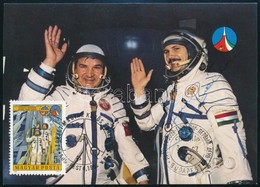 1980-1986 Szovjet-magyar Közös űrrepülés CM, Rajta Farkas Bertalan (1949-) űrhajós Aláírásával - Andere & Zonder Classificatie