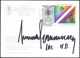 Juan Antonio Samaranch NOB Elnök Aláírása Olimpiai Képeslapon / 
Signature Of Juan Antonio Samaranch President Of The Ol - Sonstige & Ohne Zuordnung