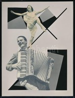 Fotogram és Kollázs Technikával Készült, Jelzés Nélküli Vintage Alkotás, 24x18,5 Cm - Altri & Non Classificati