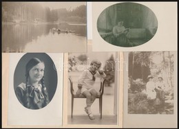 Cca 1900-1930 Vegyes Fotó Tétel, Műtermi Fotók, életképek, Köztük Keményhátú Fotók, 10x5 és 14x10 Cm Közti Méretben - Autres & Non Classés