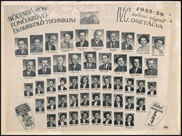 1959 Budapest, Bolyai János Fonó-, Szövő- és Hurkoló Technikum Tanárai és Végzett Növendékei, Kistabló Nevesített Portré - Autres & Non Classés