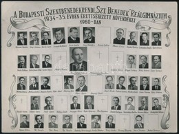 1934 A Budapesti Szentbenedekrendi Reálgimnázium Tablója 26x18 Cm - Autres & Non Classés