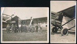 Cca 1936 Lufthansa Silberfuchs Utasszállító Gép és Személyzete 2 Fotó 9x12, 6x11 Cm / Lufthansa Silberfuchs Passanger Ai - Autres & Non Classés