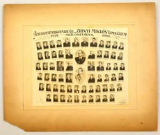 1940 Budapest, Zrínyi Miklós Gimnázium Tanárai és Végzős Diákjai, Kistabló, Nevesített Portrékkal, 16,5x20,5 Cm, Karton  - Autres & Non Classés