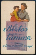 1958 Országos Takarékpénztár, Takarékbetét Könyv Reklámos Kártyanaptár - Publicités