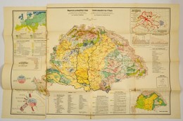 Cca 1930 Magyarország Gazdaságföldrajzi Térképe Cholnoky és Teleki Adatai Alapján Készítette Fodor Ferenc 80x60 Cm (két  - Altri & Non Classificati