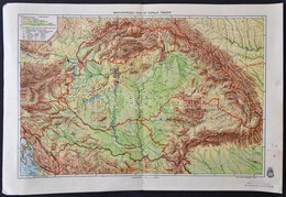 1939 Magyarország Hegy- és Vízrajzi Térképe, Kiadja: M. Kir. Honvéd Térképészeti Intézet, 29,5×43 Cm - Otros & Sin Clasificación