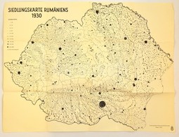 1940 Románia Települési Térképe 1930. Budapest, Magyar Királyi Honvéd Térképészeti Intézet, Jó állapotban, 69 X 99 Cm. - Autres & Non Classés