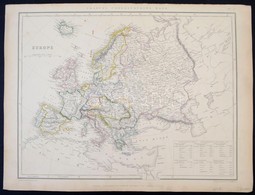 1847 Európa Nagyméretű Határszínezett Rézmetszetű Térképe. / 1847 Sharpe's Corresponding Map Of Europe With Steamship Ro - Autres & Non Classés