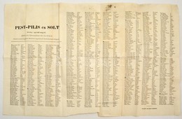 1860 A Pest-Pilis Solt Kiskun Megye Bizottmányának Tagjai. Nagyméretű Nyomtatvány. 70x40 Cm - Non Classés