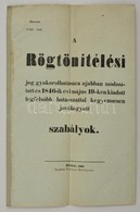 1860 A Rögtönítélési Jog Gyakorolhatására Ujabban Módosított és 1846-ik évi  Május 19-kén Kiadott Legfelsőbb Határozatta - Ohne Zuordnung