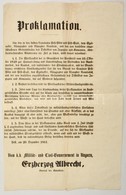 1851 Albrecht Főherceg Statáriumról Szóró Rendelete Pest Megyére 25x41 Cm - Zonder Classificatie