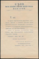 1902 Unio Gyufagyár Budafok Hivatalos Közlemény őket ért Vádakra. 15x23 Cm - Ohne Zuordnung
