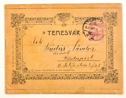 1907 Temesvár, Timisoara; Városképes Füzet, 8 Db Képpel, Köztük Zsinagóga, Vasútállomás, Villamos, Színház, Zárda, 9x12  - Unclassified