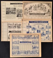 Cca 1930 Használatlan Pataki-féle Képes Tanórarend, Hazafias Szövegekkel és ábrákkal, 5 Db - Non Classés