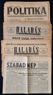 1945-1947 Vegyes újság Tétel, 5 Db: 1945. Május 2. Szabad Nép, Hiánnyal. Haladás 2 Száma, 1947. Január 30, Július. 31, S - Non Classés