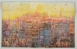 Gross Arnold: Budapest A Kék álmok Városa Című Képének Offszet Nyomata, Hajtott, 30×48 Cm - Non Classés