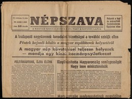 1956 Népszava. 77. évf. 2. Sz., 1956. Nov. 2. Szerk.: Kéthly Anna. Szakadt, Lapszéli Hiánnyal. - Non Classés
