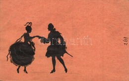 ** 3 Db RÉGI árnyképes Sziluettes Művészlap / 3  Pre-1945 Silhouette Art Postcards - Ohne Zuordnung