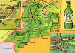 ** * 21 Db MODERN Térképes Motívumlap / 21 Modern Map Motive Postcards - Non Classés