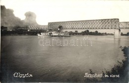 T2/T3 Algyő, Tisza Híd, Lukács Béla Oldalkerekes Vontató Gőzhajó. Photo (EK) - Ohne Zuordnung