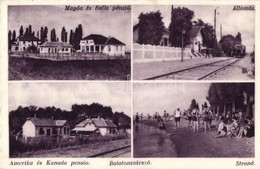 T2 Balatonszárszó, Magda és Balla és Amerikai és Kanada Penzió, Vasútállomás, Strand, Fürdőzők - Non Classés