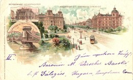 T2/T3 1897 (Vorläufer!) Budapest, Népszínház, Lánchíd, Andrássy út Villamossal. Magyar Automatagyár és Kölcsönző Rt. Kia - Non Classificati