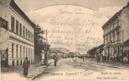 T2 1902 Budapest IV. Újpest, Árpád út, Villamos. Kiadja Schőn Bernát - Sin Clasificación