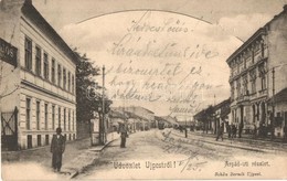 T2 1902 Budapest IV. Újpest, Árpád út, Villamos. Kiadja Schőn Bernát - Non Classificati