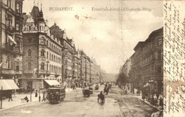 T2/T3 1907 Budapest VII. Erzsébet Körút, Villamos, üzletek (fl) - Non Classés