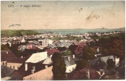 T2/T3 Dés, Dej; Látkép Zsinagógával. Kiadja Medgyesi Lajos / General View, Synagogue (fl) - Non Classificati