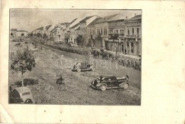 * T2/T3 1940 Szászrégen, Reghin; Bevonulás / Entry Of The Hungarian Troops, Automobiles. '1940 Szászrégen Visszatért' So - Non Classificati