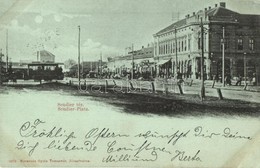 T2/T3 1899 Temesvár, Timisoara; Józsefváros, Scudier Tér, Villamos / Iosefin, Square, Tram (EK) - Non Classificati