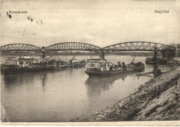 T2/T3 Komárom, Komárnó; Nagyhíd, MFTR 631 és 638 Uszályok / Bridge, Barges  (EK) - Non Classificati