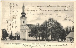 T2/T3 1905 Korompa, Krompach, Krompachy; Római Katolikus Templom, üzlet / Church, Shop - Non Classés