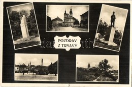 T2/T3 Nagyszombat, Tyrnau, Trnava; Szobrok, Tér, Templom / Statues, Square, Church (apró Szakadás / Tiny Tear) - Non Classés