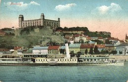 T2/T3 Pozsony, Pressburg, Bratislava; Látkép A Schönbrunn Gőzhajóval, Vár / Castle, Steamship (kopott Sarkak / Worn Corn - Non Classés