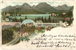 T2/T3 1899 Tátra, Csorba-tó / Strbské Pleso / Csorba Am See. M. Kuschel. Floral, Litho (r) - Non Classés