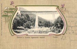 * T2/T3 Tiszolc, Tisovec; Fogaskerekű Vasút, Viadukt. Lechnitzky O. Kiadása / Funicular Railway, Vidauct. Art Nouveau Li - Non Classificati